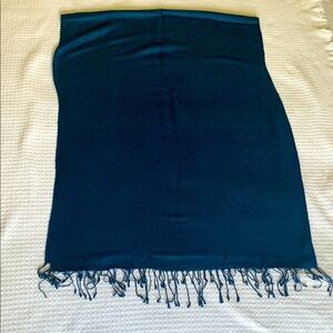 Classic Dark Teal Fringe Scarf Wrap